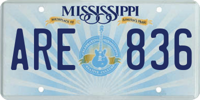 MS license plate ARE836