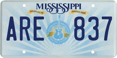MS license plate ARE837