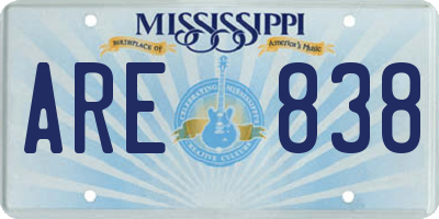MS license plate ARE838