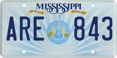 MS license plate ARE843
