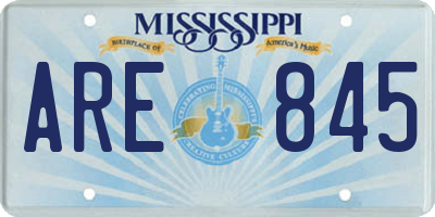 MS license plate ARE845