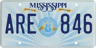 MS license plate ARE846