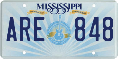 MS license plate ARE848