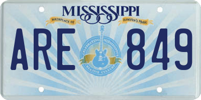 MS license plate ARE849