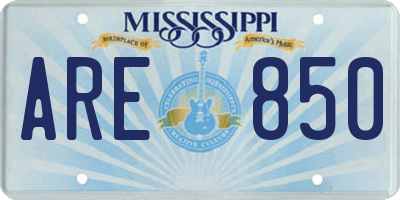 MS license plate ARE850