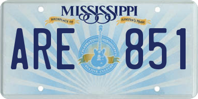 MS license plate ARE851