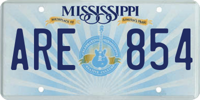 MS license plate ARE854