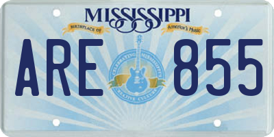 MS license plate ARE855