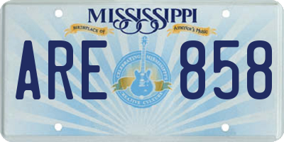MS license plate ARE858