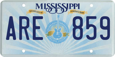 MS license plate ARE859