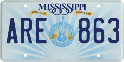 MS license plate ARE863
