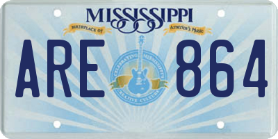 MS license plate ARE864