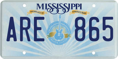MS license plate ARE865