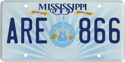 MS license plate ARE866