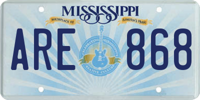MS license plate ARE868