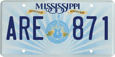 MS license plate ARE871