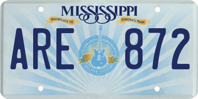MS license plate ARE872