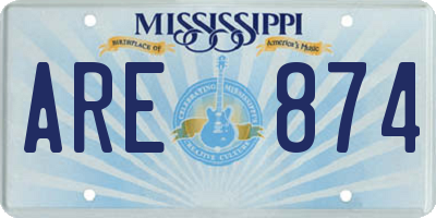 MS license plate ARE874