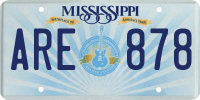 MS license plate ARE878