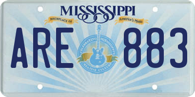 MS license plate ARE883