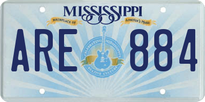 MS license plate ARE884