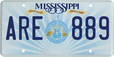 MS license plate ARE889
