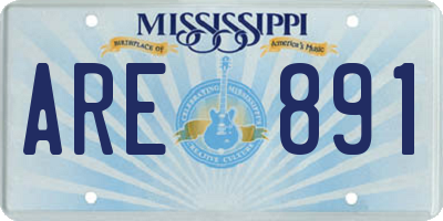 MS license plate ARE891