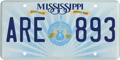 MS license plate ARE893