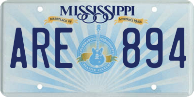 MS license plate ARE894