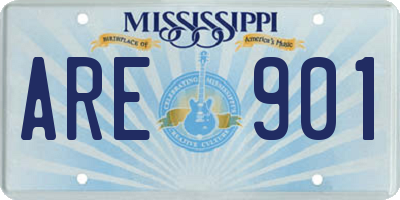 MS license plate ARE901