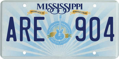 MS license plate ARE904