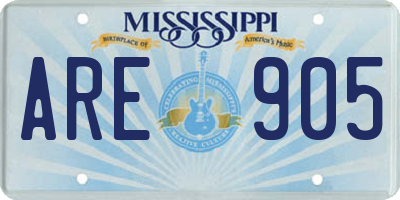 MS license plate ARE905
