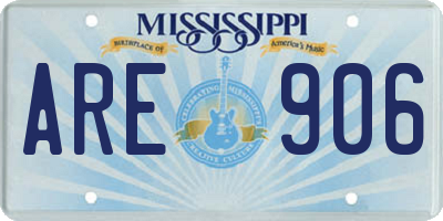 MS license plate ARE906