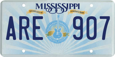MS license plate ARE907