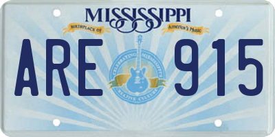 MS license plate ARE915