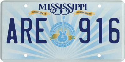 MS license plate ARE916