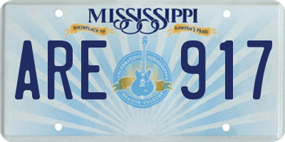 MS license plate ARE917