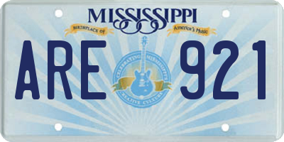 MS license plate ARE921