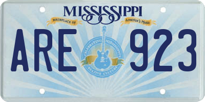 MS license plate ARE923
