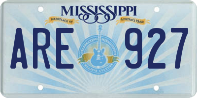 MS license plate ARE927