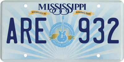 MS license plate ARE932