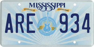 MS license plate ARE934