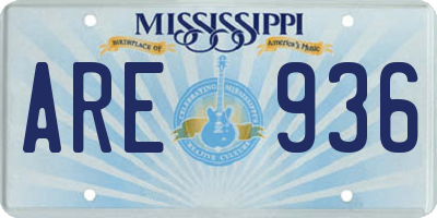 MS license plate ARE936