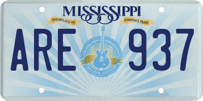 MS license plate ARE937