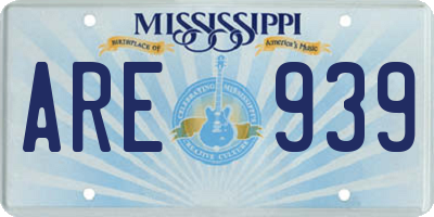MS license plate ARE939