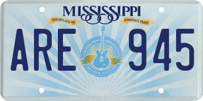 MS license plate ARE945