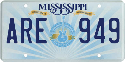 MS license plate ARE949