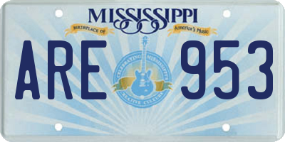 MS license plate ARE953