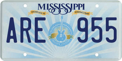 MS license plate ARE955