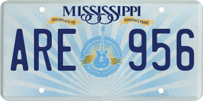 MS license plate ARE956
